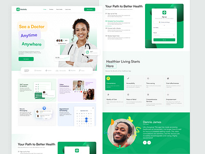 Doctorly - Landing page design doctor figma green healthcarelandingpage healthcareui healthcareweb homepage landingpage medicaldesign medicine ui uiux userinterface webdesign websitedesign