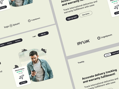 Trackly - delivery and warranty fulfilment design figma hero landing page shipping tracking ui uiux warranty web design