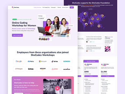 SheCodes Website Redesign coding creativedesign designinspiration digitaldesign empoweringwomen figma graphicdesign innovativedesign redesign responsivedesign shecodesredesign uiux userexperience userinterface visualdesign webdesign womenintech