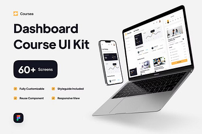 Coursea - Course Dashboard UI Kit assignment screen course apps course dashboard dashboard design dashboard ui kit detail course screen e learning apps education app explore course infographic learn apps monthly mentors overview screen responsive view skill study apps studying apps tutorial video virtual study