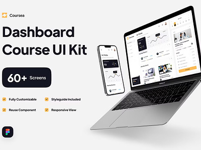 Coursea - Course Dashboard UI Kit assignment screen course apps course dashboard dashboard design dashboard ui kit detail course screen e learning apps education app explore course infographic learn apps monthly mentors overview screen responsive view skill study apps studying apps tutorial video virtual study