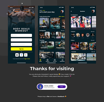 Jim/Fitness App Design figma fitness jimapp ui ux uxui
