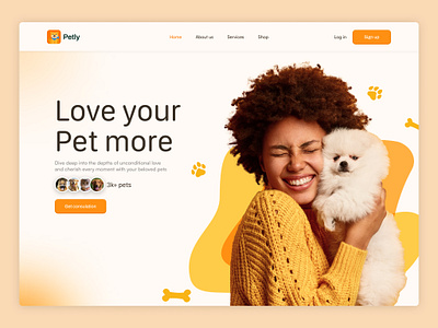 Petly herosection landingpage petcaredesign pethealthcarepage petlandingpage ui uiux userinterface ux webdesign websitedesign