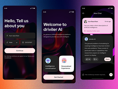 AI Mobile App ai app appdesign branding design dribbble innovation photooftheday tech ui uiesign uiuxdesign ux webdesign