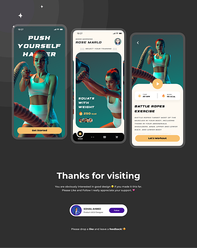 Fitness App Screen Design app design fitness app ui ux uxui