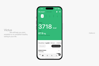 VICTUS 3d animation app branding calories calories tracker food food tracker graphic design logo mobile motion graphics tracker ui weight weight tracker
