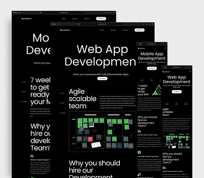 Webteams Website app dark design figma minimal services ui web website