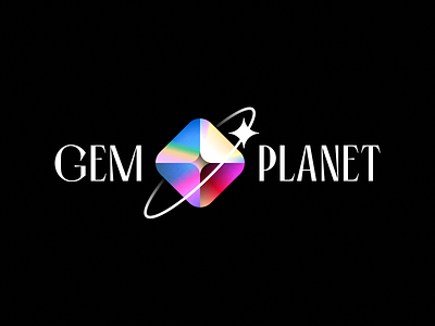 Gem Planet branding brilliant colorful cosmic design dismond gem glass graphic design identity logo logotype planet prism rainbow shine space star stellar vector