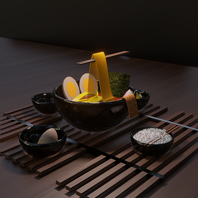 Modeling Ramen Advertismen 3d animation branding food graphic design jappan logo mie modeling motion graphics ramen sculpting sushi traditional