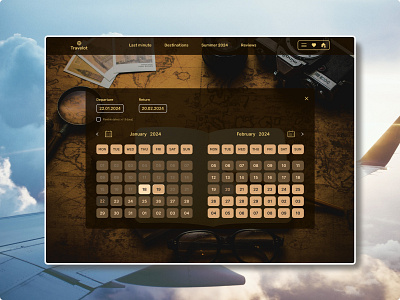 Concept of a traveling website calendar calendar concept travel traveling website calendar ui web design