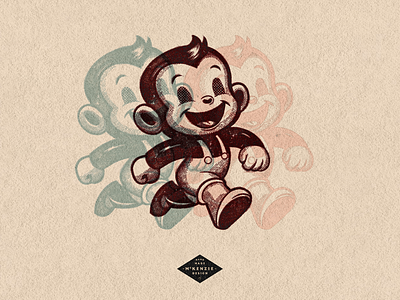 Monkeying Around 2d branding character design happy illustration illustrator logo monkey procreate retro vintage