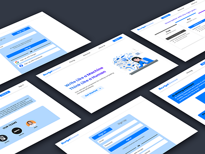 ScriptSense Writing AI branding design graphic design home page landing page ui