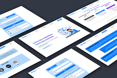ScriptSense Writing AI branding design graphic design home page landing page ui