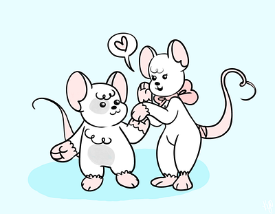 Che and Holly digitalart illustration mice mouse oc original character