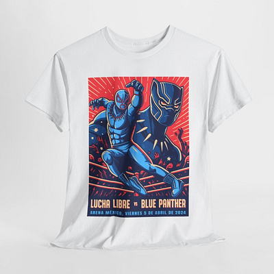 Lucha Libre vs. Blue Panther apparel blue panther design graphic design illustration lucha libre shirt wrestling