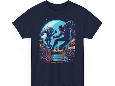 Lucha Libre vs. Blue Panther 2 apparel arena mexico blue panther design graphic design illustration lucha libre shirt wrestling