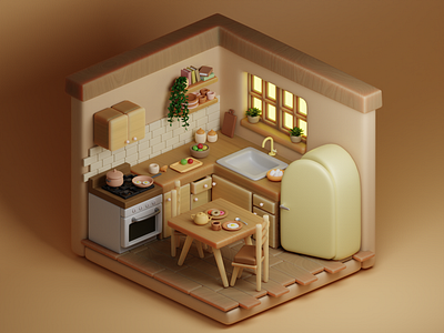 3D isometric kitchen 3d 3d blender 3d model 3d modeling 3dart art blender concept design graphic design inspiration isometric isometric modeling kitchen render ui ui design ui ux