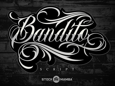 Bandito Script Font calligraphy font chicano style flourish flourish font font futuristic font multilingual font script script font tattoo font urban