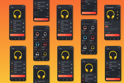 Headphone App Design app branding design figma graphic design icon ui uiux ux