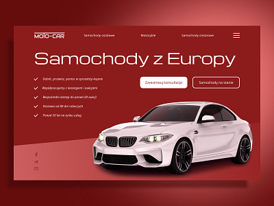 A concept of an automotive landing page automotive car concept europe cars landing landing page ui ux web design