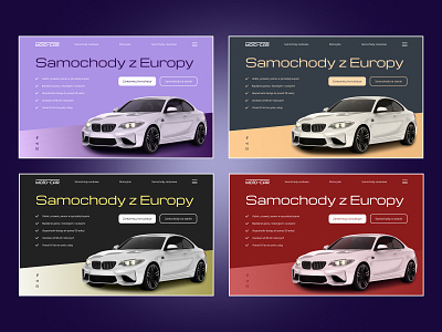 Here a few design variants for an automotive landing page automotive car concept design europe cars landing landing page ui web design