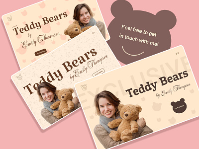 Variety for a landing page for hand made Teddy bears master hand made landing teddy bear toys ui ux uxui web design