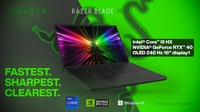 Razer Blade 16 Poster blade 16 branding graphic design razer ui