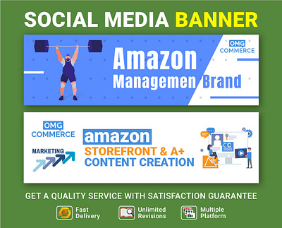 Social Media Banner Design amazon banner branding graphic design