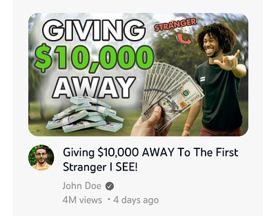 YouTube Thumbnail Project - Giving $10k AWAY adobe photoshop design designer giveaway graphic design graphic designer photoshop thumbnail design thumbnails youtube youtube thumbnail youtube thumbnail design youtube thumbnails