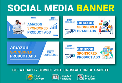 Social Media Banner Design amazon banner branding graphic design vector