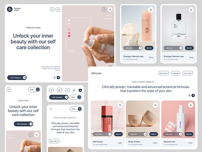 Skin Care UI android app branding design graphic design illustration ios landingpage minimal product simple skincare ui ux vector web web design