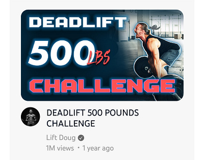 YouTube Thumbnail Project - Deadlift 500 Pounds Challenge adobe photoshop design designer graphic design graphic designer thumbnail thumbnail design visual identity youtube youtube thumbnail youtube thumbnail design youtube thumbnails