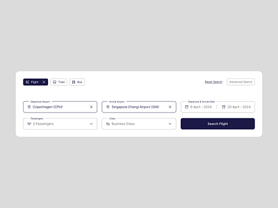 Booking modal advanced search booking component booking modal booking widget bus design exploration destination figma filter flight booking location passenger product design search train travel date ui ux web design