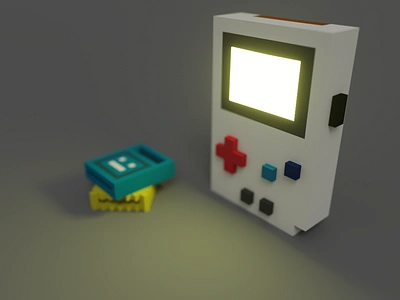 Gameboy Voxel Art 3d model art game gameboy graphic design modeling product design visual design vox voxel voxelart