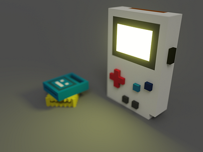 Gameboy Voxel Art 3d model art game gameboy graphic design modeling product design visual design vox voxel voxelart