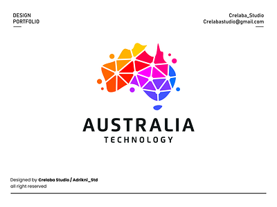 Australia Technology Logo abstract logo austin australia colorful creative logo design graphic design logo logodesign logotype modern network system tech technology