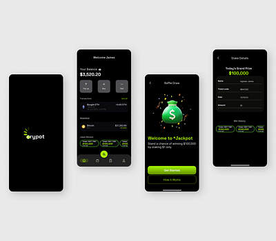 Crypto Raffle Draw App/Wallet Concept blockchain crypto design mobilr ui uiux web3