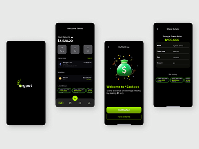 Crypto Raffle Draw App/Wallet Concept blockchain crypto design mobilr ui uiux web3