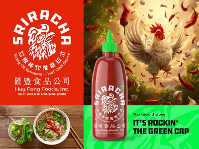 Fresh Sriracha Label huy fong art