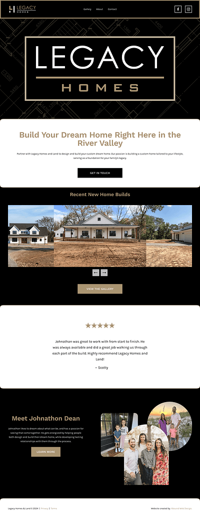 Legacy Homes & Land construction company website constuction css javascript squarespace web design websites