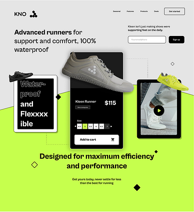 KNO landing page design