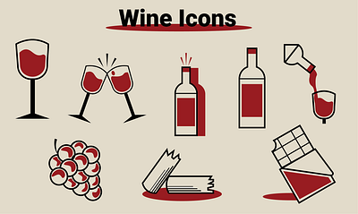 Wine Icons icon vector