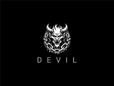 Devil Logo angry devil cruel danger death demon devil devil game devil head devil hell devil logo gaming horn horror illustration inferno magic night devil satan scary trident