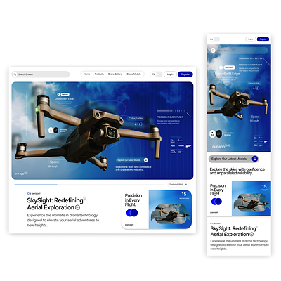 Drone website design concept branding concept design graphic design landingpage motion graphics productdesign qeilow qeilowdev ui ux webdesign