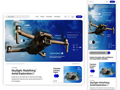 Drone website design concept branding concept design graphic design landingpage motion graphics productdesign qeilow qeilowdev ui ux webdesign