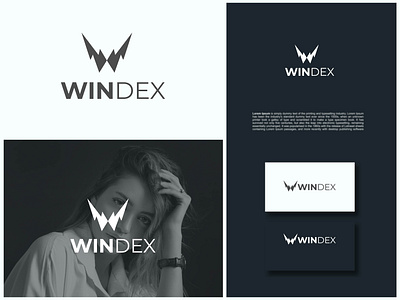 Windex w letter logo for digital creative agency. beauti branding clothing design editorial fashion graphic design illustration logo logo design moda model photoshoot style vector