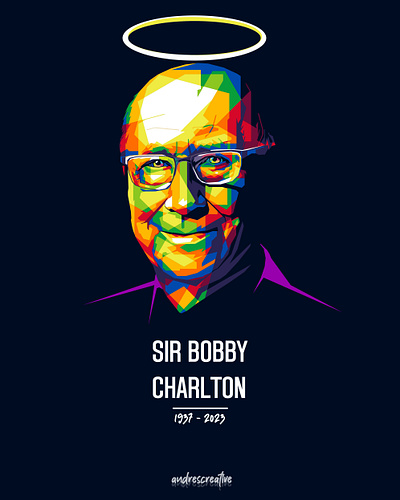 Sir Bobby Charlton WPAP Design art graphic design logo pop art sport ui wpap