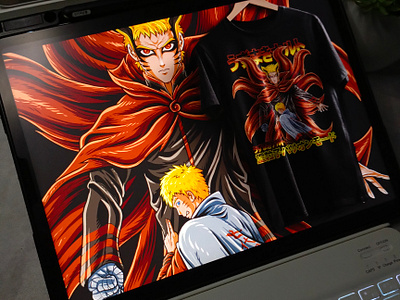 NARUTO BARYON MODE anime anime art apparel character clothing clothing brand comic fanart hokage illustration manga naruto naruto art naruto shippuden nft nft artist nft creator nftart