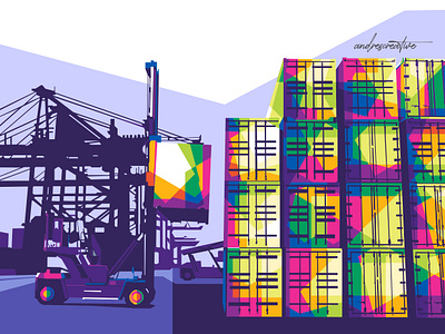 Jakarta International Container WPAP Design branding destination flat design graphic design jakarta landmark logo uiux