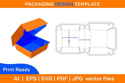 Perfect Burger Box Dieline or Die-cut Template box box die cut branding design dieline graphic design illustration packaging packaging design template vector
